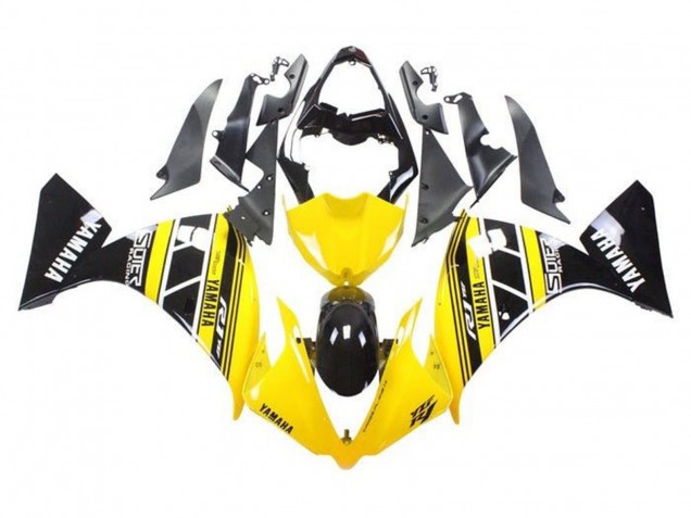 2009-2011 Yellow White Black Stripe Yamaha YZF 1000 R1 Motorcycle Fairings