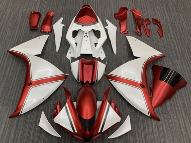 2012-2014 White Orange Yamaha YZF 1000 R1 Motorcycle Fairings