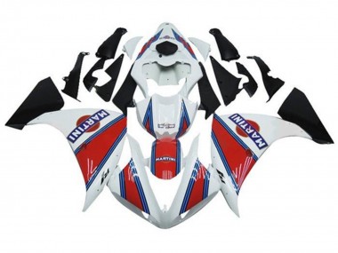 2012-2014 White Red Blue Martini Yamaha YZF 1000 R1 Motorcycle Fairings