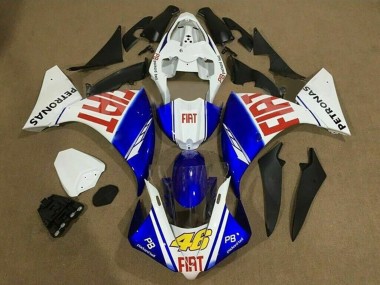 2012-2014 White Blue Red Fiat 46 Yamaha YZF 1000 R1 Motorcycle Fairings