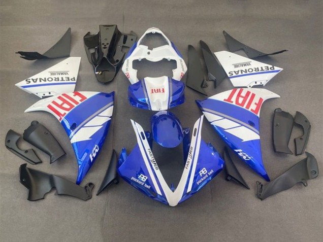 2012-2014 White Blue Red Fiat Yamaha YZF 1000 R1 Motorcycle Fairings
