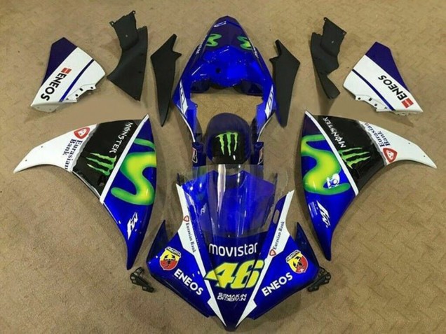 2012-2014 Blue White Black Green MoviStar Monster ENEOS Yamaha YZF 1000 R1 Motorcycle Fairings