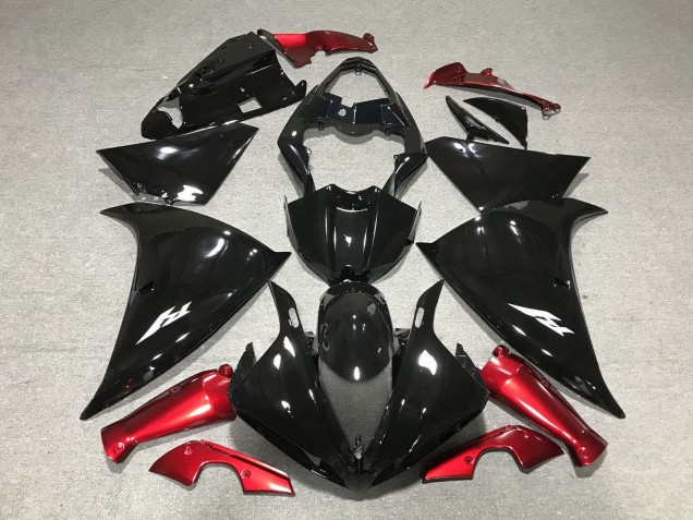 2012-2014 Glossy Black Red Yamaha YZF 1000 R1 Motorcycle Fairings