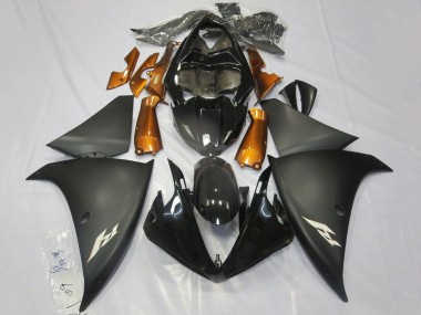 2012-2014 Glossy Black Matte Black Orange Yamaha YZF 1000 R1 Motorcycle Fairings