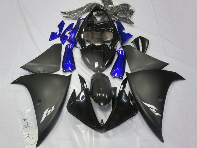 2012-2014 Glossy Black Matte Black Blue Yamaha YZF 1000 R1 Motorcycle Fairings