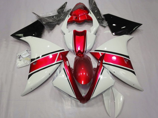 2012-2014 White Red Glossy Black Yamaha YZF 1000 R1 Motorcycle Fairings