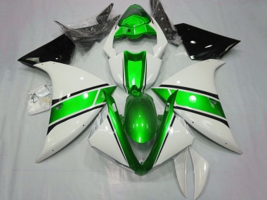 2012-2014 White Green Glossy Black Yamaha YZF 1000 R1 Motorcycle Fairings