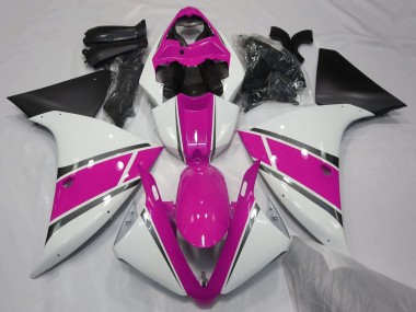 2012-2014 White Pink Matte Black Yamaha YZF 1000 R1 Motorcycle Fairings