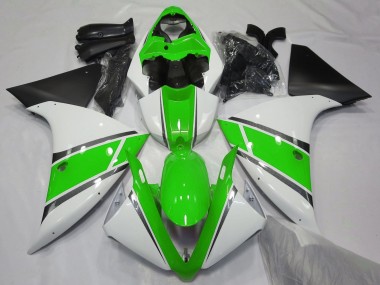 2012-2014 White Green Matte Black Yamaha YZF 1000 R1 Motorcycle Fairings