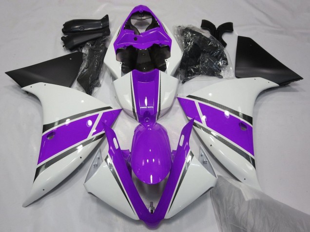 2012-2014 White Purple Matte Black Yamaha YZF 1000 R1 Motorcycle Fairings