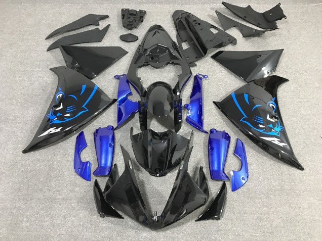 2012-2014 Glossy Black Blue Panther Yamaha YZF 1000 R1 Motorcycle Fairings