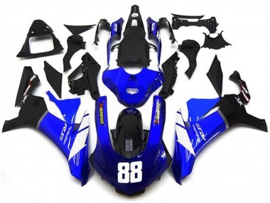 2015-2019 Blue White Glossy Black Akropovic Yamaha YZF 1000 R1 Motorcycle Fairings