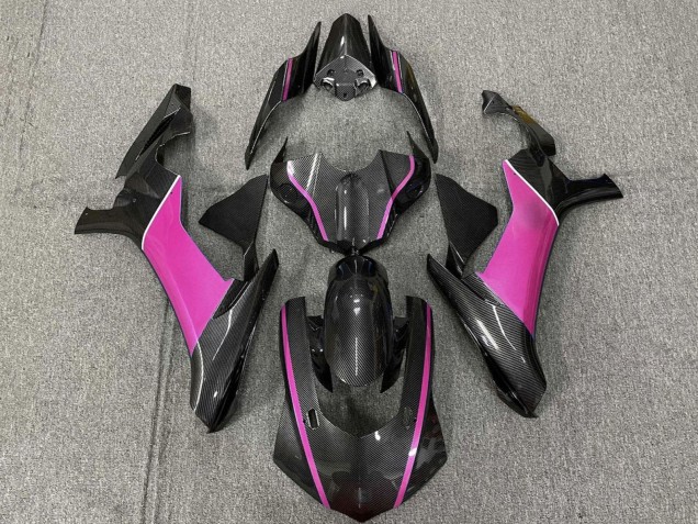 2015-2019 Faux Carbon Fiber Pink Yamaha YZF 1000 R1 Motorcycle Fairings