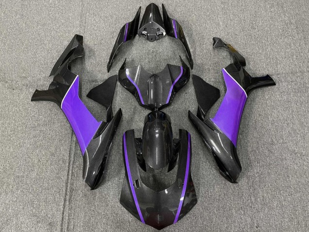 2015-2019 Faux Carbon Fiber Purple Yamaha YZF 1000 R1 Motorcycle Fairing