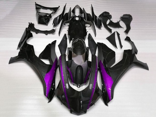 2015-2019 Faux Carbon Fiber Purple Yamaha YZF 1000 R1 Motorcycle Fairings