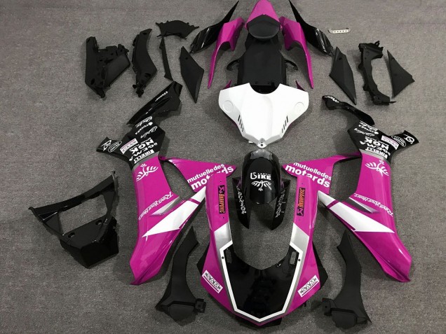 2015-2019 Pink White Glossy Black Yamaha YZF 1000 R1 Motorcycle Fairings