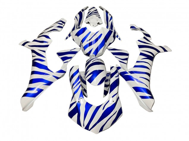 2020-2025 White Blue Zebra Yamaha YZF 1000 R1 Motorcycle Fairings