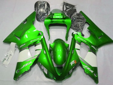 2000-2001 Green White Silver Yamaha YZF 1000 R1 Motorcycle Fairings