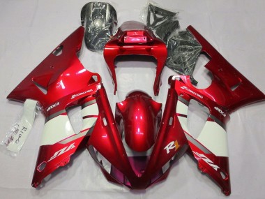 2000-2001 Red White Silver Yamaha YZF 1000 R1 Motorcycle Fairings