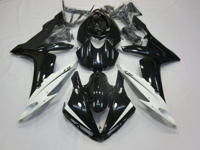 2004-2006 Glossy Black White Yamaha YZF 1000 R1 Motorcycle Fairings