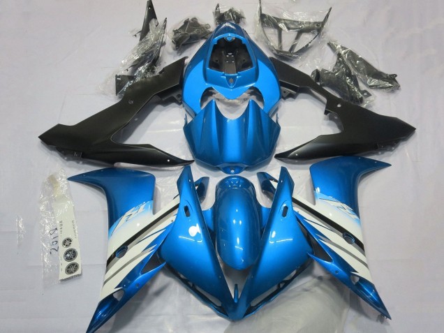 2004-2006 Light Blue White Matte Black Yamaha YZF 1000 R1 Motorcycle Fairings
