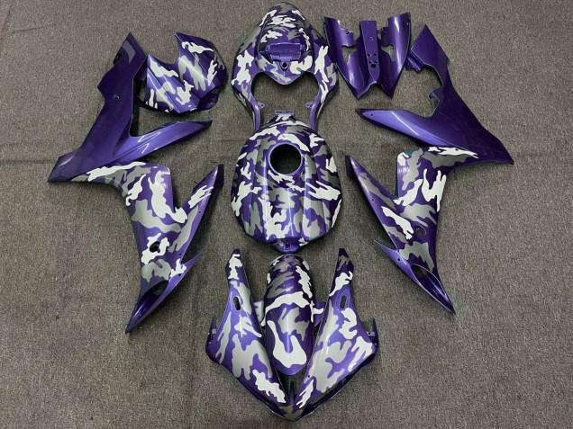 2004-2006 Purple White Grey Camouflage Yamaha YZF 1000 R1 Motorcycle Fairings