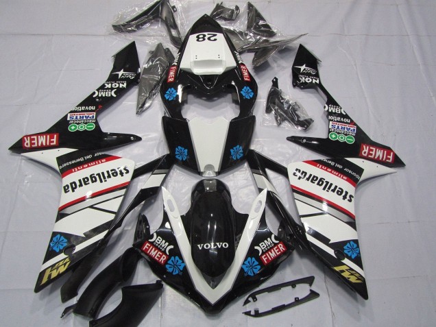 2007-2008 Glossy Black White Red Blue Volvo Sterilgarda Fimer Yamaha YZF 1000 R1 Motorcycle Fairings