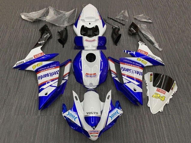 2007-2008 White Blue Red Volvo Fimer Sterilgarda Yamaha YZF 1000 R1 Motorcycle Fairings