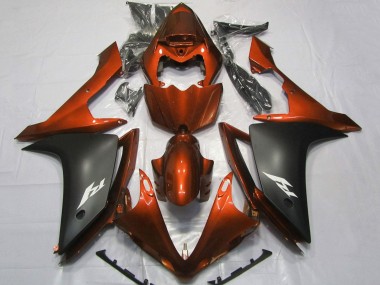 2007-2008 Orange Matte Black Yamaha YZF 1000 R1 Motorcycle Fairings