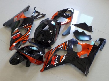 2004-2005 Glossy Black Orange Suzuki GSXR 600 / GSXR 750 Motorcycle Fairings