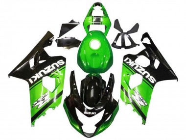 2004-2005 Green Black White Suzuki GSXR 600 / GSXR 750 Motorcycle Fairings