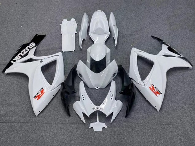 2006-2007 White Black Red Suzuki GSXR 600 / GSXR 750 Motorcycle Fairings