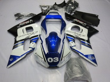 1998-2002 White Blue Glossy Black Rizoma 03 Yamaha YZF R6 Motorcycle Fairings