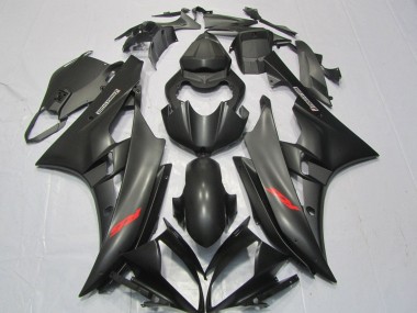 2006-2007 Matte Black Red Decals Yamaha YZF R6 Motorcycle Fairings
