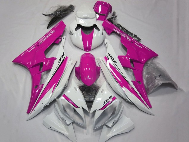 2006-2007 White Pink Yamaha YZF R6 Motorcycle Fairings