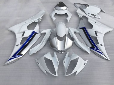 2006-2007 White Silver Blue Black Yamaha YZF R6 Motorcycle Fairings