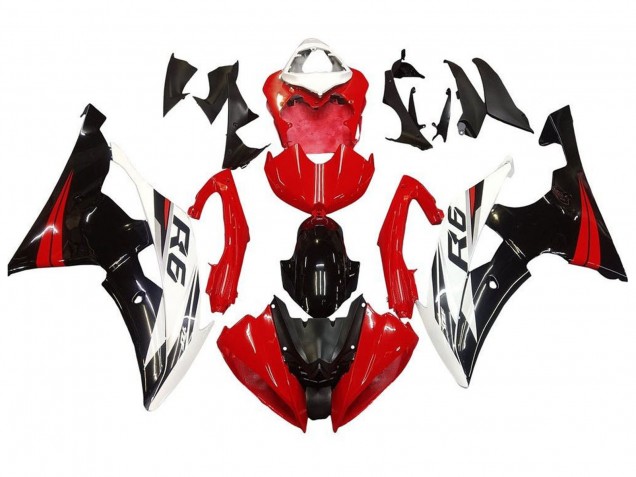 2008-2016 White Red Glossy Black Yamaha YZF R6 Motorcycle Fairing Kits