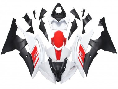 2008-2016 White Red Matte Black Yamaha YZF R6 Motorcycle Fairing