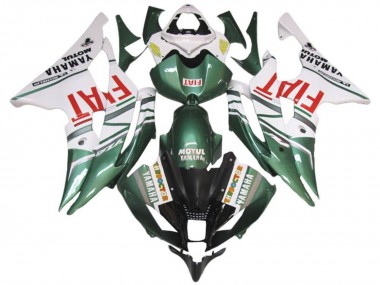 2008-2016 White Green Red Fiat Yamaha YZF R6 Motorcycle Fairings