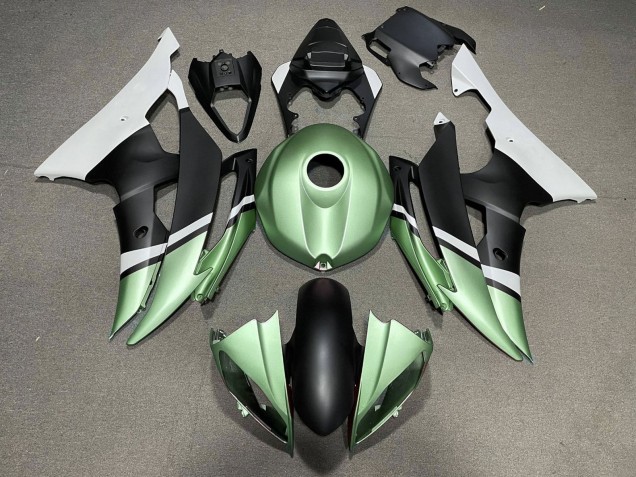 2008-2016 White Green Matte Black Yamaha YZF R6 Motorcycle Fairings