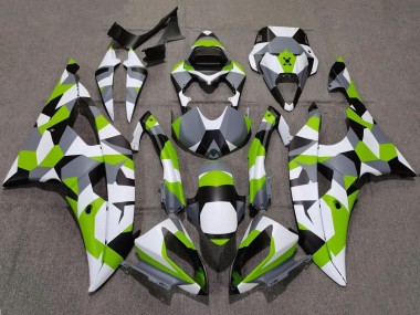 2008-2016 White Green Grey Black Camouflage Yamaha YZF R6 Motorcycle Fairings