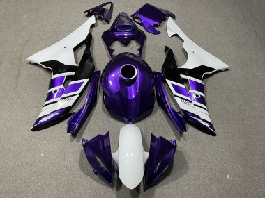 2008-2016 White Purple Black Stripe Yamaha YZF R6 Motorcycle Fairings