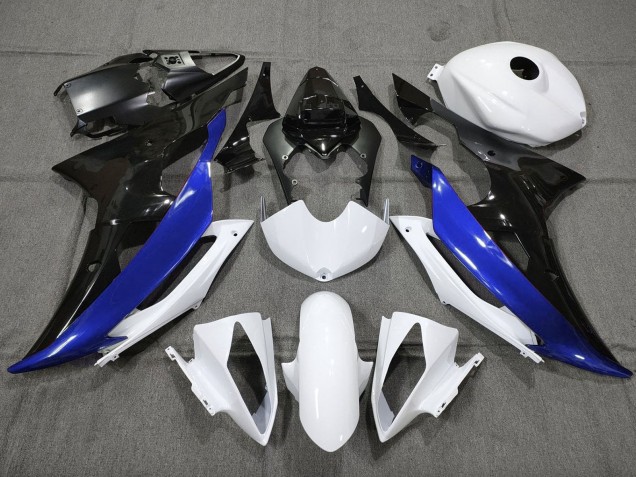 2008-2016 White Blue Glossy Black Yamaha YZF R6 Motorcycle Fairing
