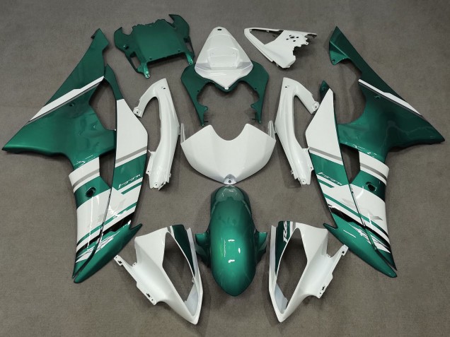 2008-2016 White Green Yamaha YZF R6 Motorcycle Fairings