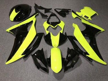 2008-2016 Yellow Glossy Black Yamaha YZF R6 Motorcycle Fairings