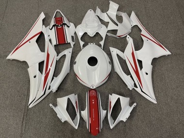 2008-2016 Pearl White Red Yamaha YZF R6 Motorcycle Fairing