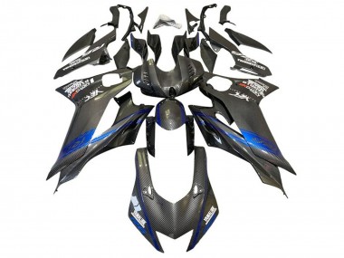 2017-2023 Blue Black Faux Carbon Fiber Yamaha YZF R6 Motorcycle Fairings
