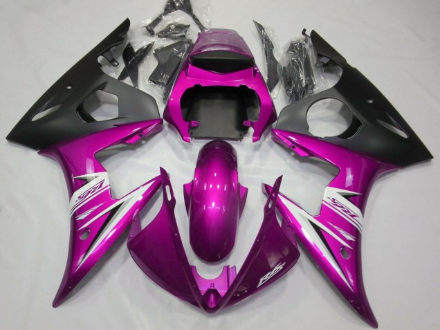 2005 Pink Matte Black White Yamaha YZF R6 Motorcycle Fairings