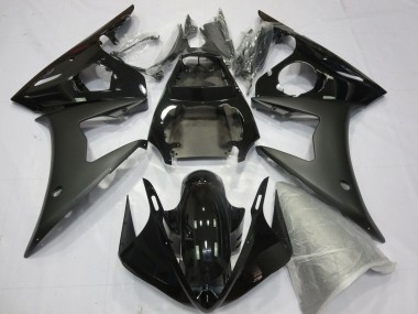 2005 Glossy Black Matte Black Yamaha YZF R6 Motorcycle Fairings