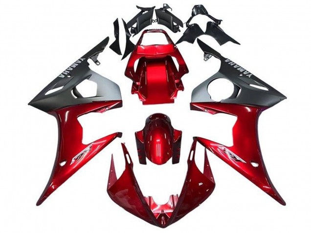 2003-2004 Red Matte Black Yamaha YZF R6 Motorcycle Fairings